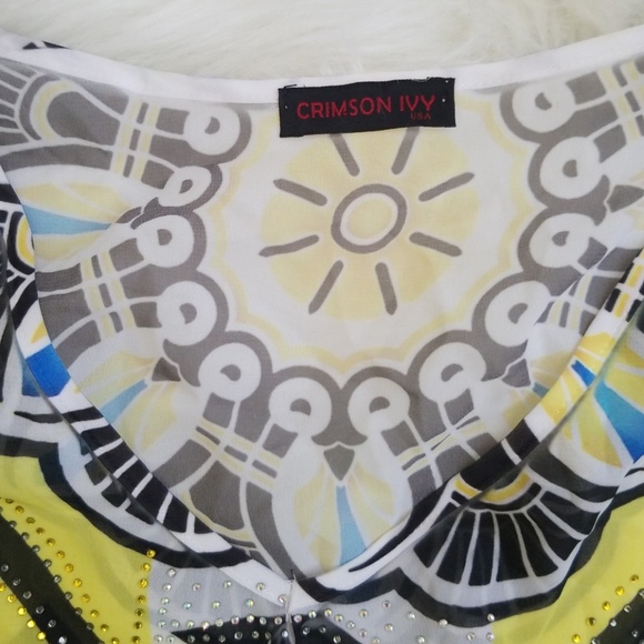 Crimson Ivy floral multicolor top. Size L - Picture 7 of 8